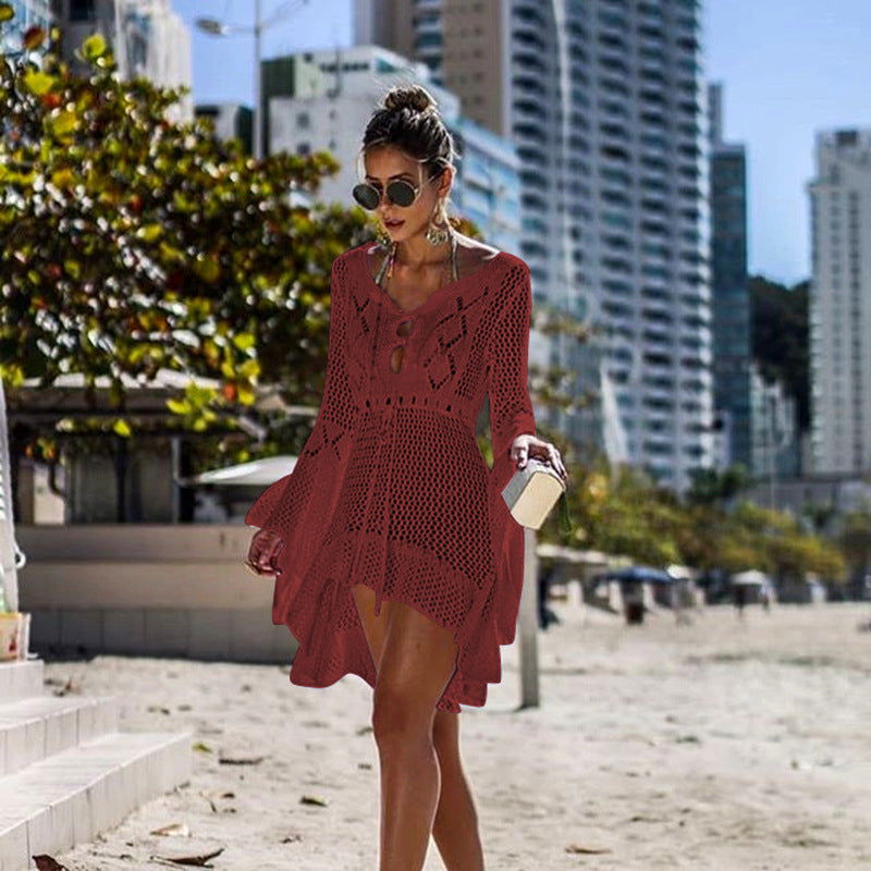 Women's Cutout Crochet Beach Cover-Up Dress – COTEHOUSE