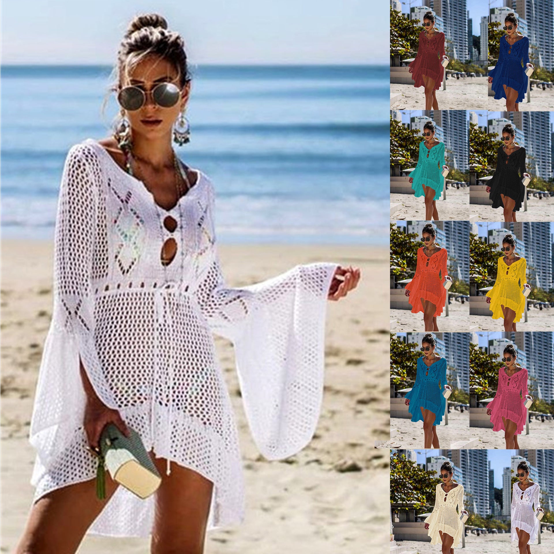Women's Cutout Crochet Beach Cover-Up Dress – COTEHOUSE