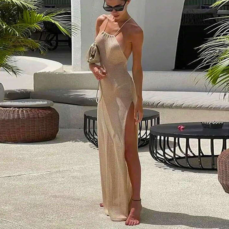 Women's Backless High Slit Beach Dress – COTEHOUSE