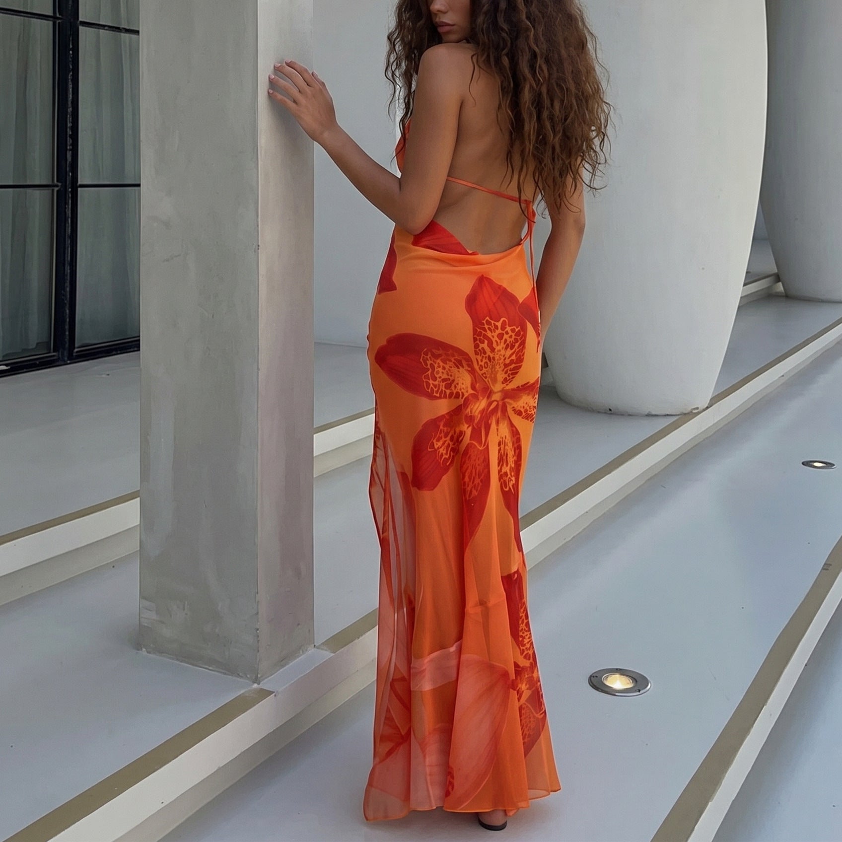 Women's Halter Backless Beach Dress