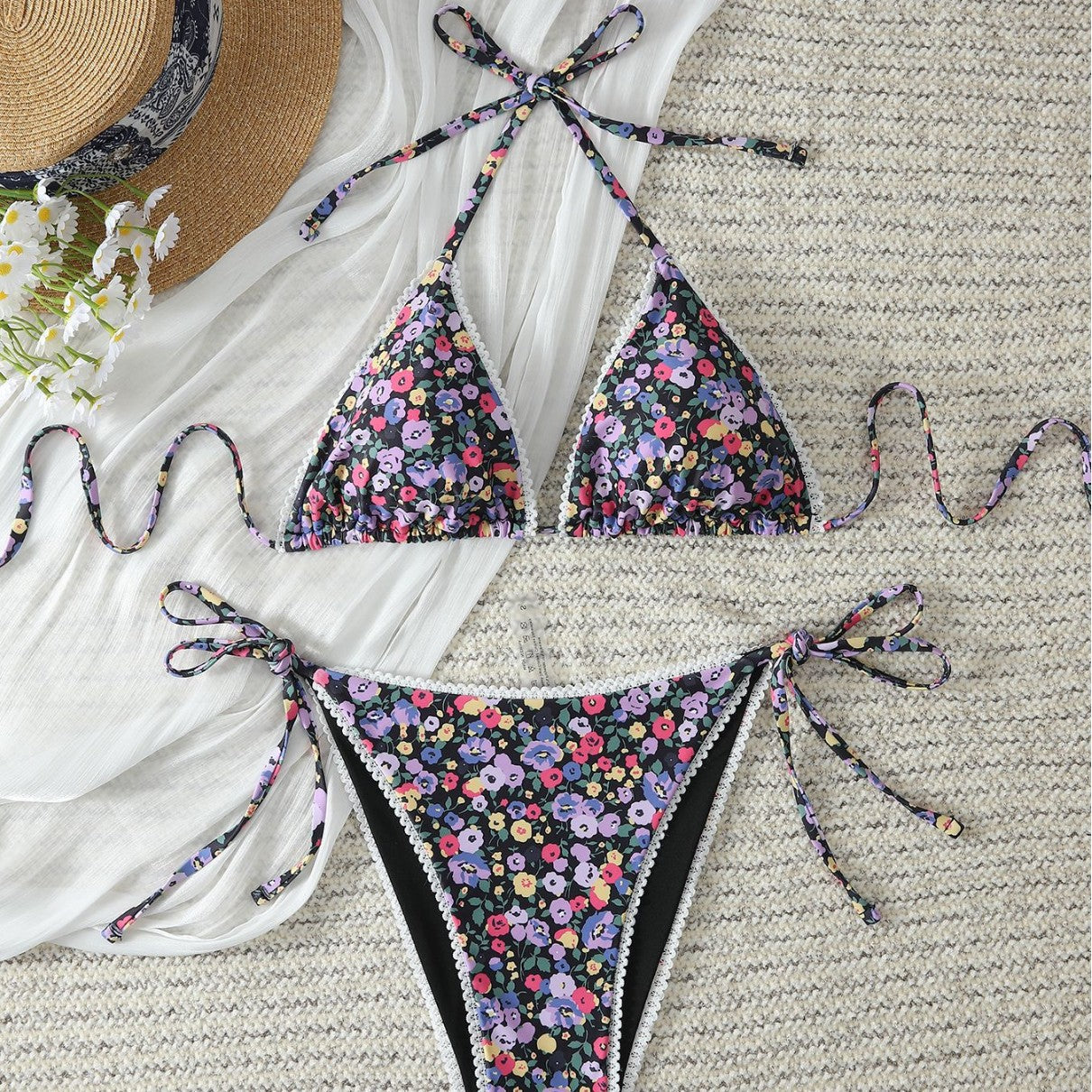 Women's Halter Floral Bikini Set – COTEHOUSE