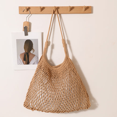 Fan Shaped Large Net Pocket-Inch Coffee