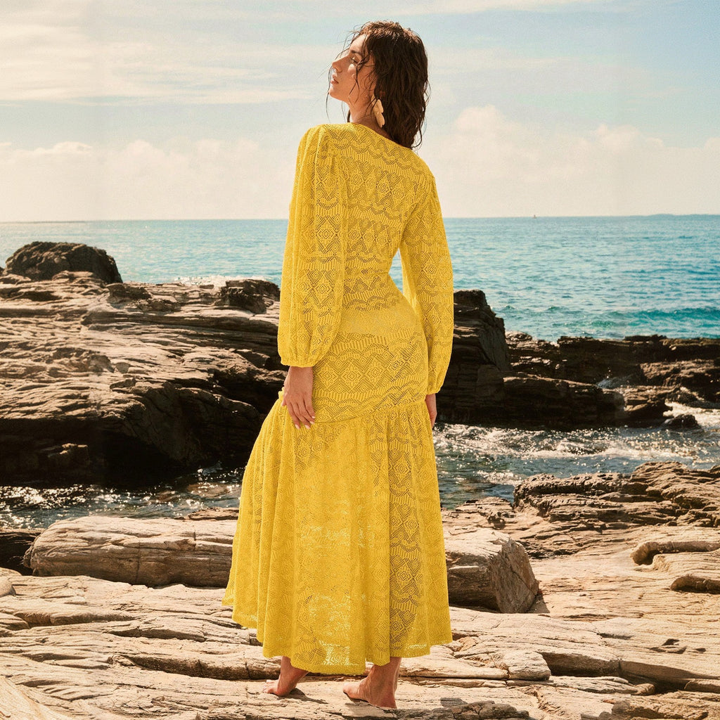 Women's Cutout Long Sleeve Beach Cover-Up Dress – COTEHOUSE