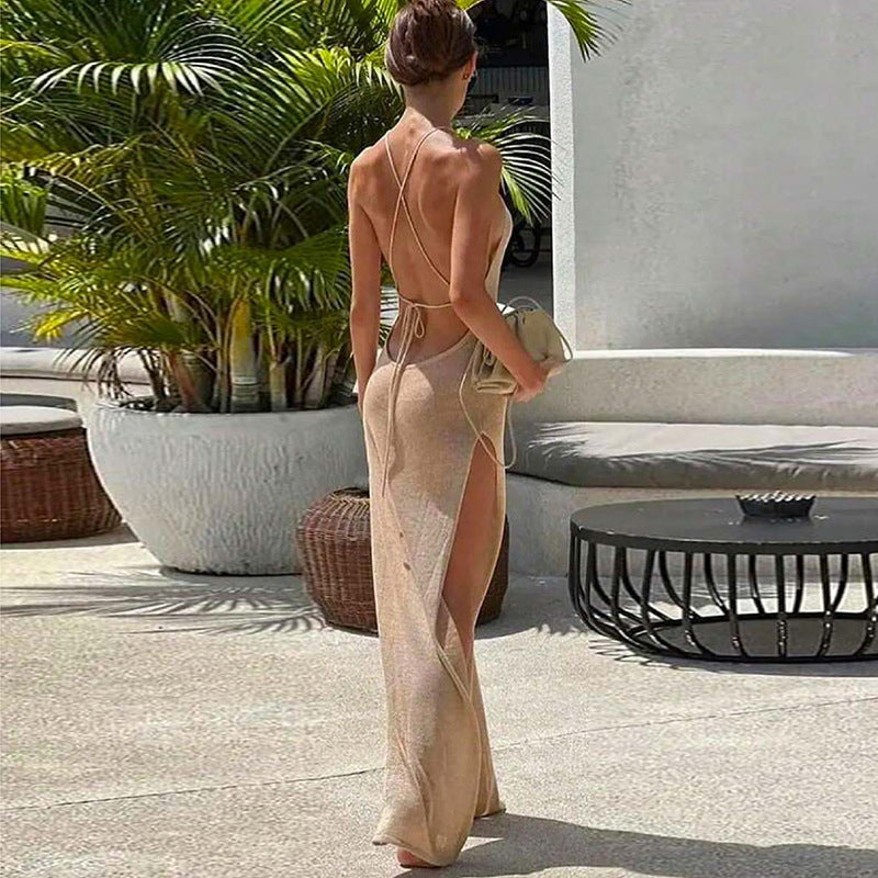 Women's Backless High Slit Beach Dress – COTEHOUSE