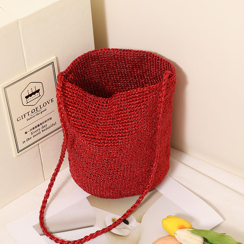 Long Handle Red Bucket